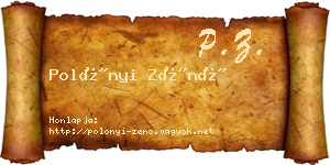 Polónyi Zénó névjegykártya